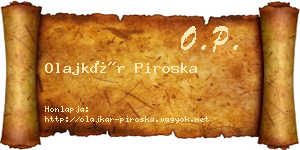 Olajkár Piroska névjegykártya