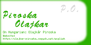 piroska olajkar business card